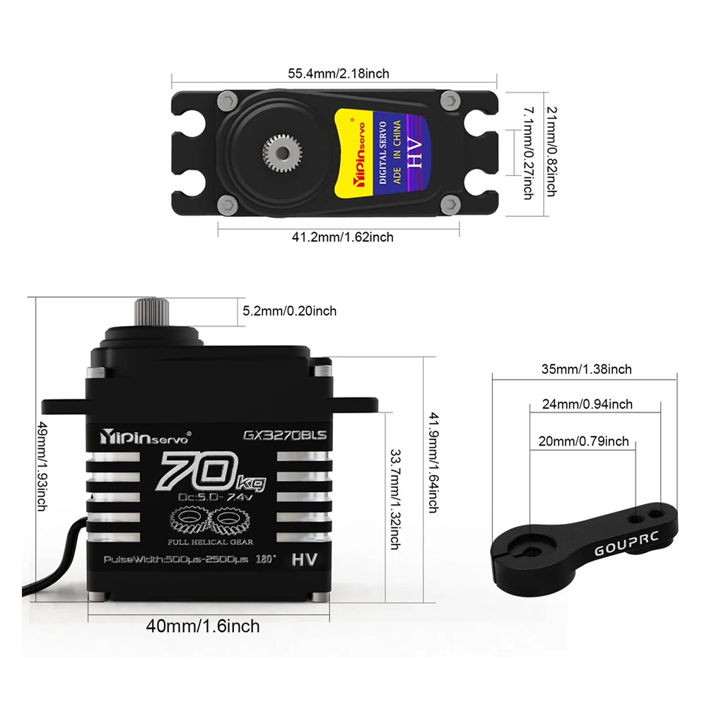 1/2PCS 70KG Large Torque Brush - Rc Car Servo 评论和价格