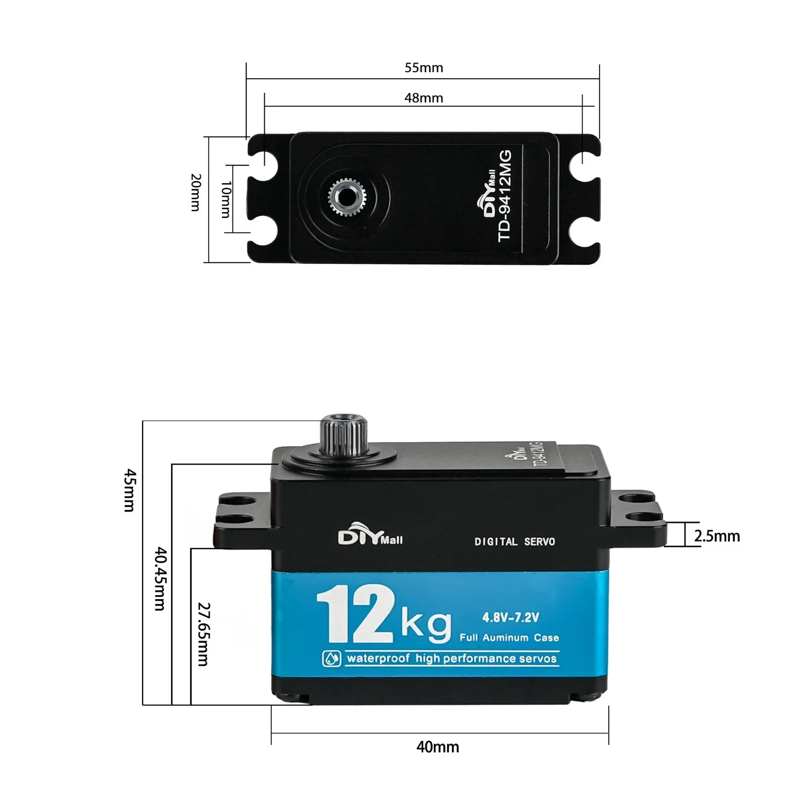 12KG TD-9412MG High Torque Ful - Rc Car Servo 评论和价格