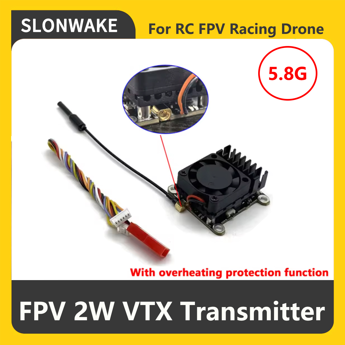 SLONWAKE 5.8G 2000mW FPV VTX T - Fpv Drone Camera 评论和价格